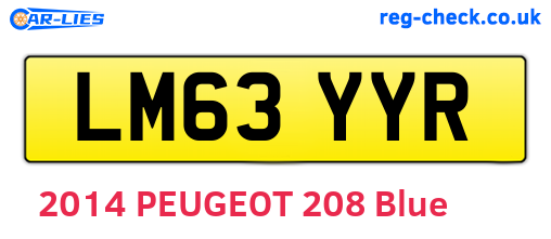 LM63YYR are the vehicle registration plates.