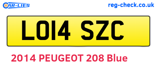 LO14SZC are the vehicle registration plates.