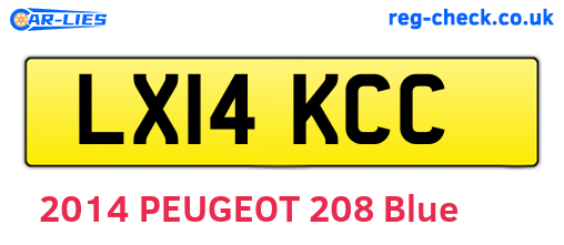 LX14KCC are the vehicle registration plates.