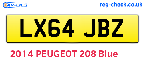LX64JBZ are the vehicle registration plates.