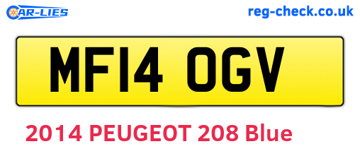 MF14OGV are the vehicle registration plates.