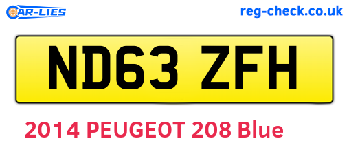 ND63ZFH are the vehicle registration plates.