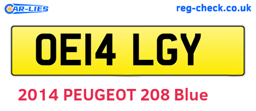 OE14LGY are the vehicle registration plates.