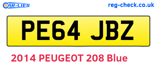 PE64JBZ are the vehicle registration plates.