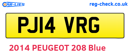PJ14VRG are the vehicle registration plates.