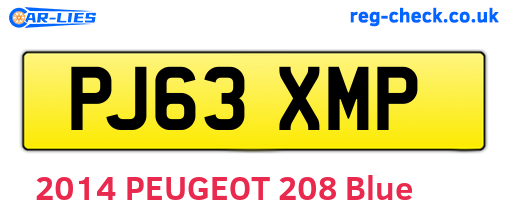 PJ63XMP are the vehicle registration plates.