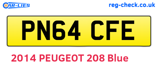PN64CFE are the vehicle registration plates.