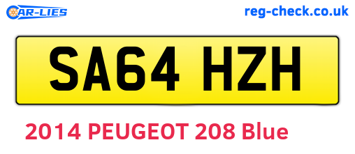 SA64HZH are the vehicle registration plates.