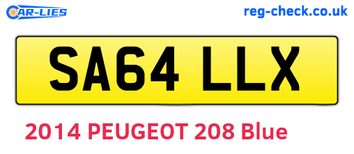 SA64LLX are the vehicle registration plates.