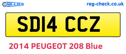 SD14CCZ are the vehicle registration plates.