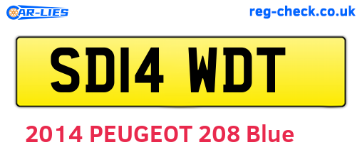 SD14WDT are the vehicle registration plates.