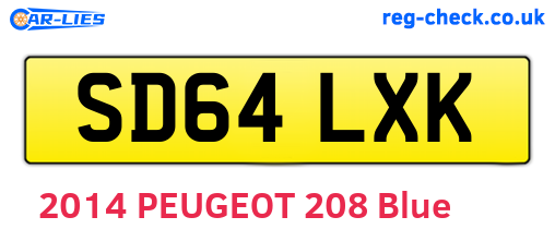 SD64LXK are the vehicle registration plates.