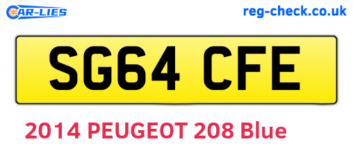 SG64CFE are the vehicle registration plates.