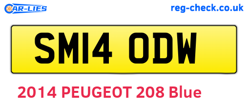 SM14ODW are the vehicle registration plates.