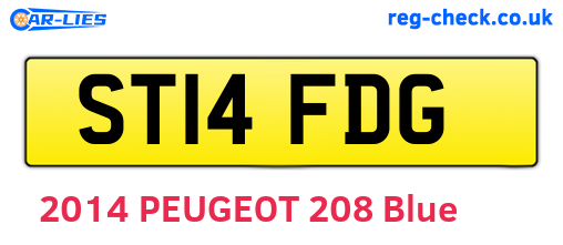 ST14FDG are the vehicle registration plates.