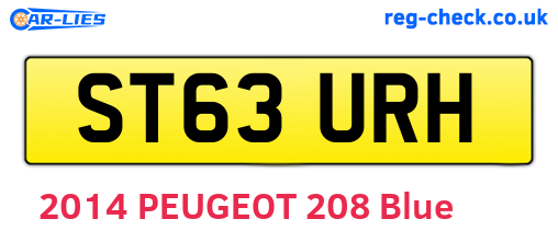 ST63URH are the vehicle registration plates.