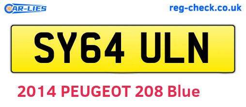 SY64ULN are the vehicle registration plates.
