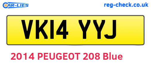 VK14YYJ are the vehicle registration plates.