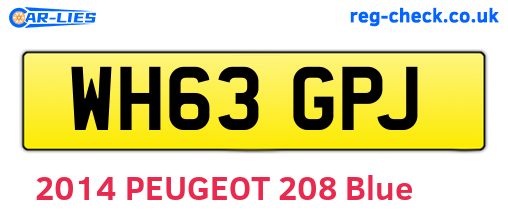 WH63GPJ are the vehicle registration plates.