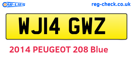 WJ14GWZ are the vehicle registration plates.
