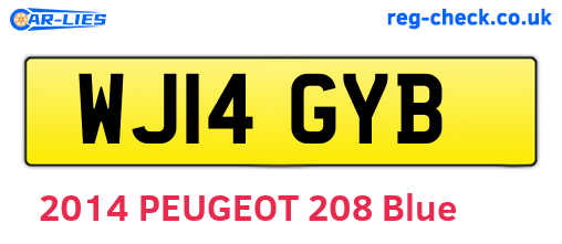 WJ14GYB are the vehicle registration plates.