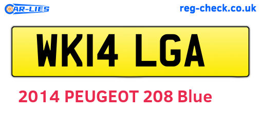 WK14LGA are the vehicle registration plates.