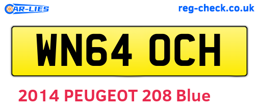 WN64OCH are the vehicle registration plates.