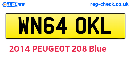 WN64OKL are the vehicle registration plates.