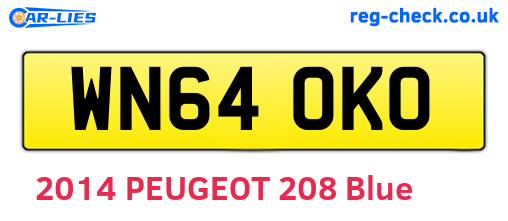 WN64OKO are the vehicle registration plates.