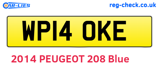 WP14OKE are the vehicle registration plates.
