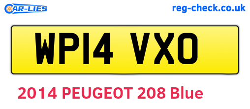 WP14VXO are the vehicle registration plates.