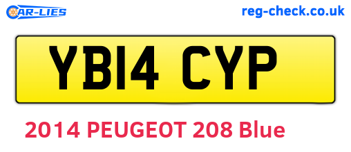YB14CYP are the vehicle registration plates.