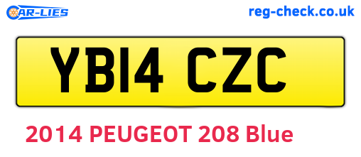 YB14CZC are the vehicle registration plates.