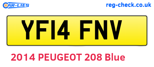 YF14FNV are the vehicle registration plates.