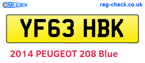 YF63HBK are the vehicle registration plates.