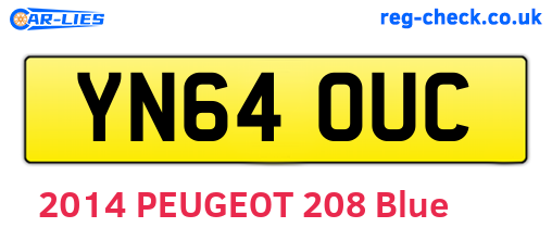 YN64OUC are the vehicle registration plates.