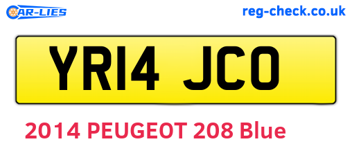 YR14JCO are the vehicle registration plates.