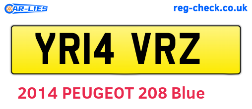YR14VRZ are the vehicle registration plates.