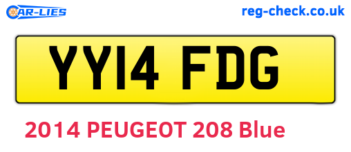 YY14FDG are the vehicle registration plates.