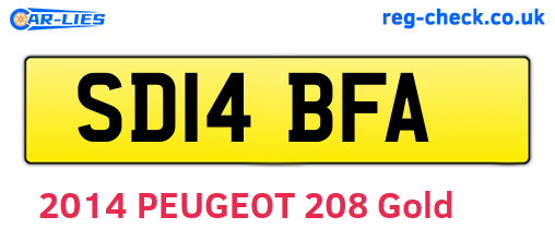 SD14BFA are the vehicle registration plates.