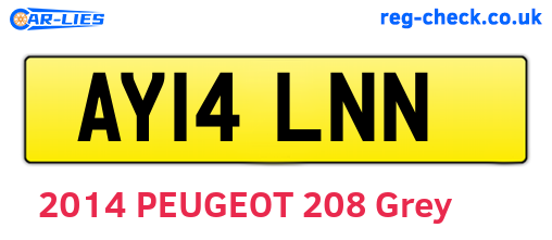 AY14LNN are the vehicle registration plates.