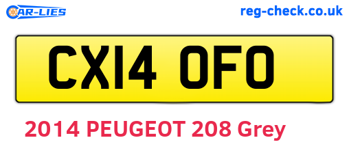 CX14OFO are the vehicle registration plates.