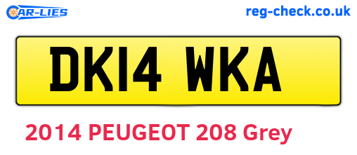 DK14WKA are the vehicle registration plates.