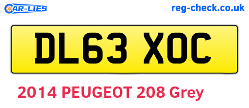 DL63XOC are the vehicle registration plates.