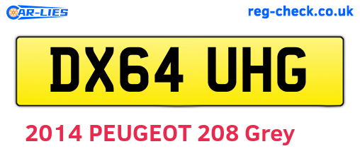 DX64UHG are the vehicle registration plates.