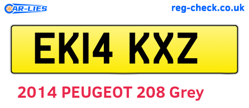 EK14KXZ are the vehicle registration plates.