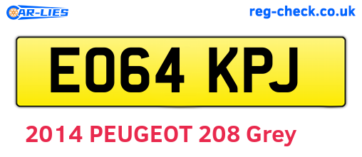 EO64KPJ are the vehicle registration plates.