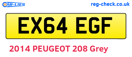 EX64EGF are the vehicle registration plates.