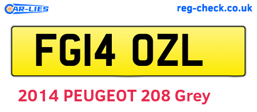 FG14OZL are the vehicle registration plates.