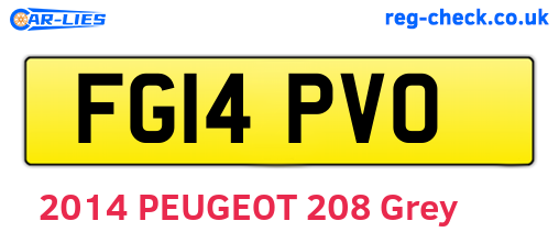 FG14PVO are the vehicle registration plates.